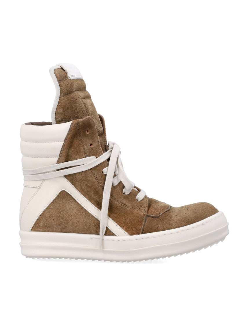 Rick Owens Brown And Milk Temple Geobasket Sneaker