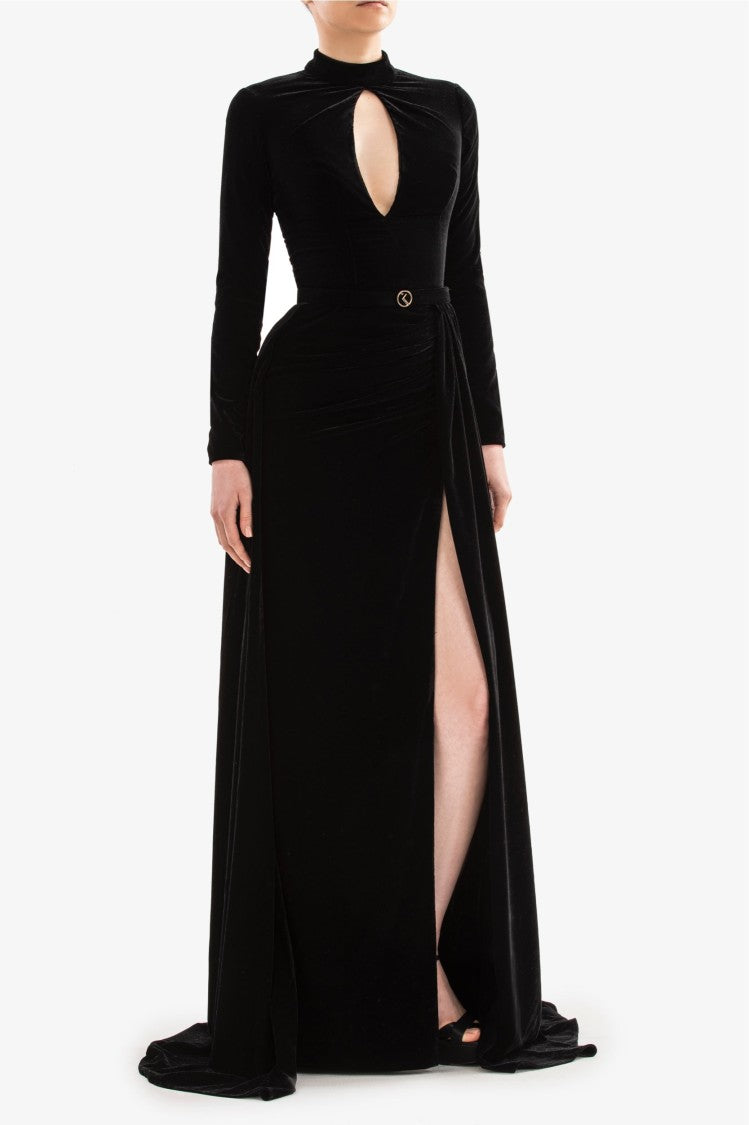 Saiid Kobeisy Velvet Long Dress