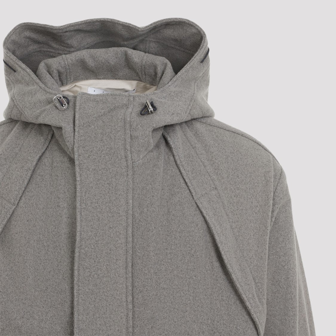 Ranra Wool Jacket With Design And Functional Hood