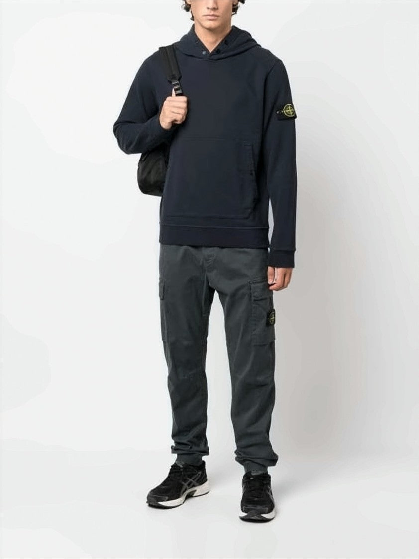 Stone Island Classic Pullover Hoodie With Distinctive Patch Logo