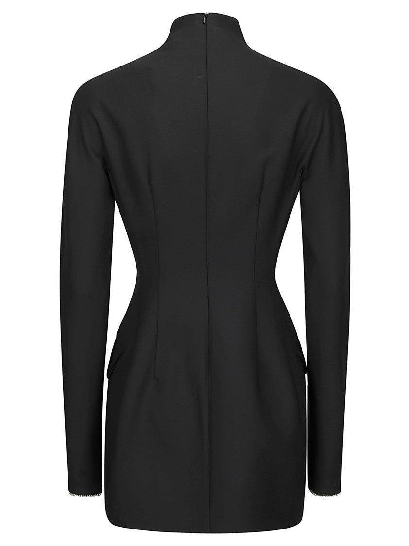 Sportmax Sleek Slim Fit Top With Sparkling Embellishments And High Collar