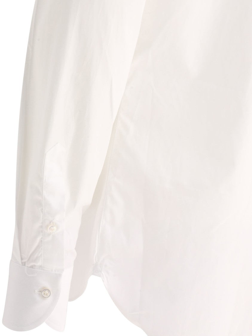 Borriello Long-Sleeve White Shirt With Pointed Collar