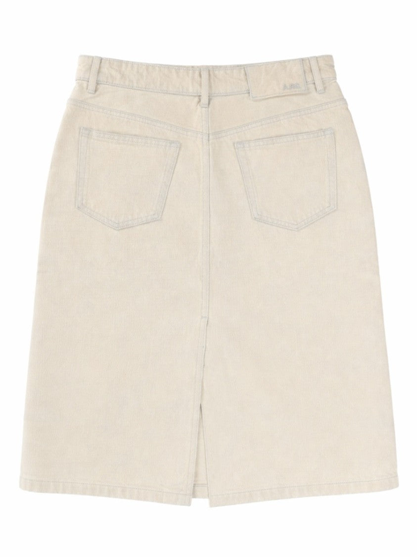 A.P.C. Organic Cotton Back Slit Skirt