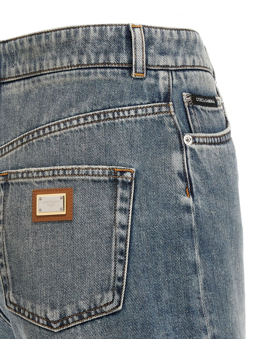 Dolce & Gabbana Delavé Finish Denim Shorts