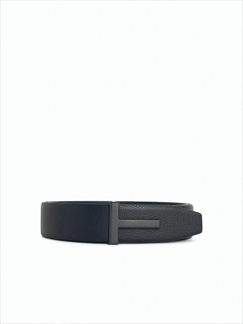 Tom Ford Textured Calf Leather Belt With Matte-Finished Buckle