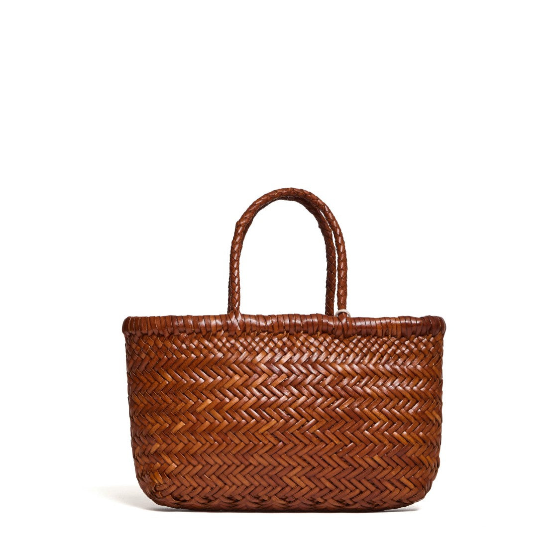Dragon Diffusion Mini Flat Gora Woven Leather Tote Bag