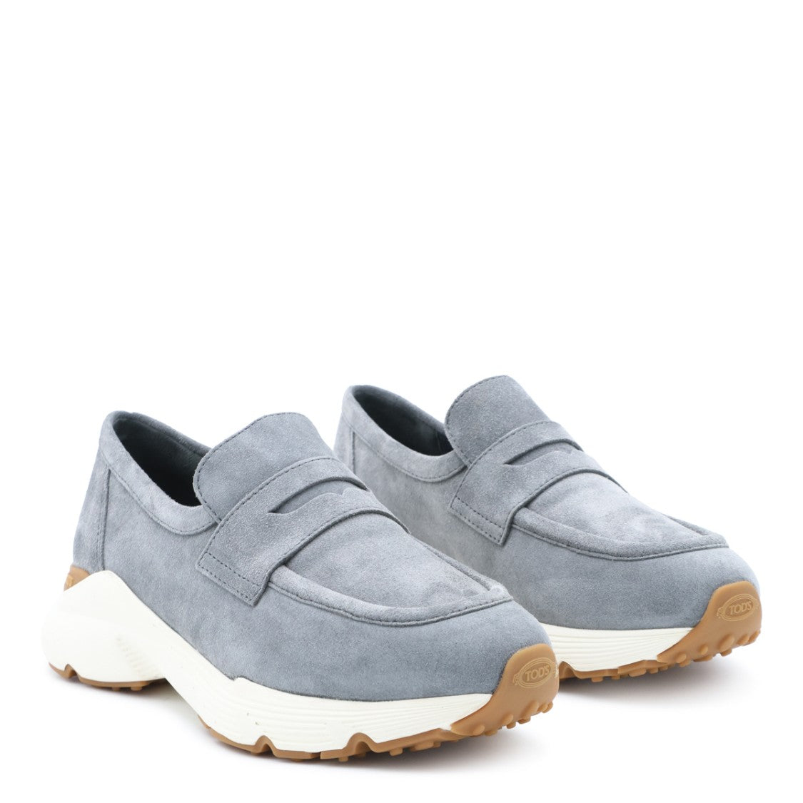 Tod's Loafer-Inspired Suede Flats With Contrasting Sole