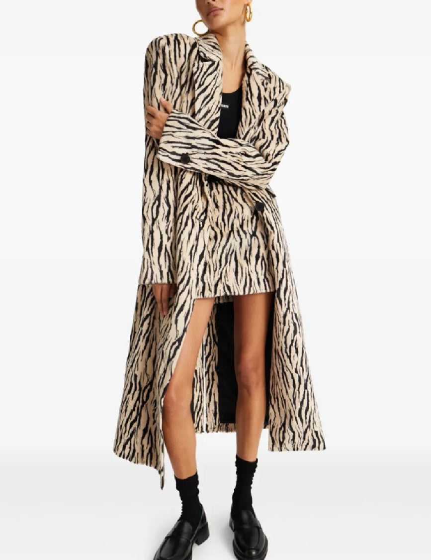 Rotate Printed Faux Fur Coat