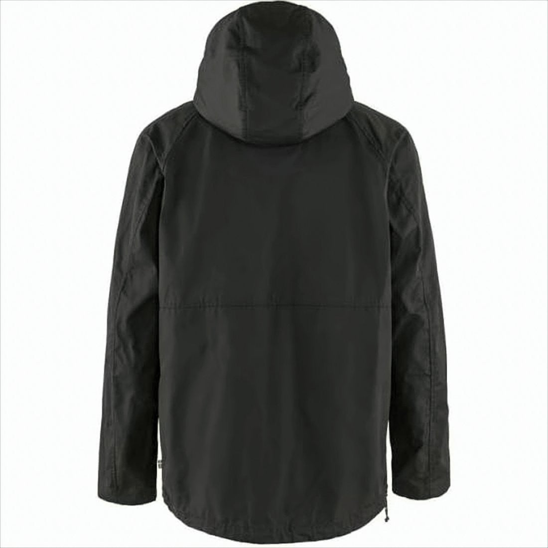 Fjallraven Kanken Hooded Black Jacket With Adjustable Drawstrings And Snap Buttons