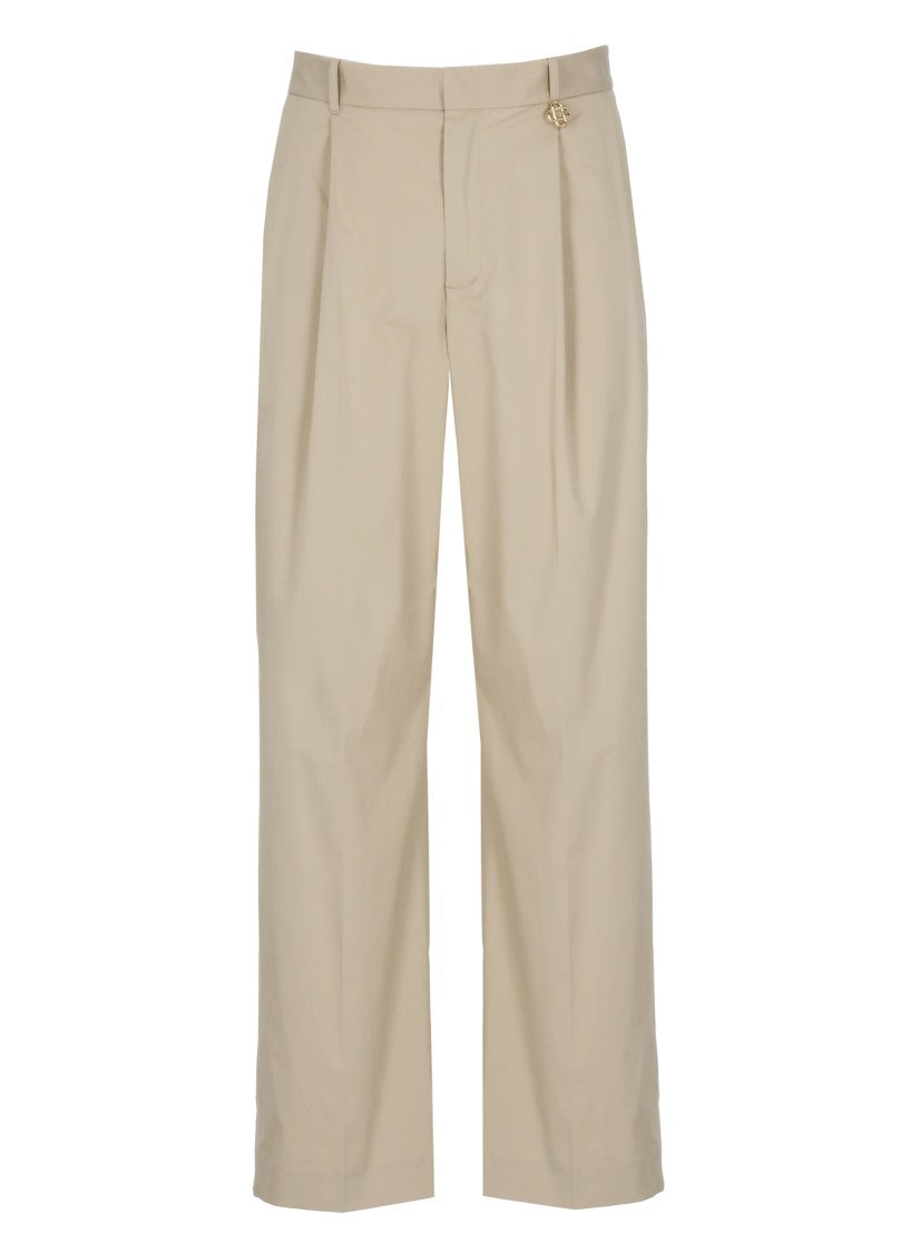 Casablanca Beige Metal Monogram Cotton Pants