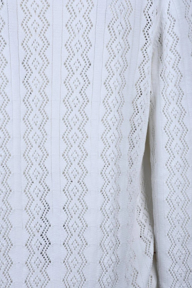 Amaranto Tricot Cotton Cardigan - White