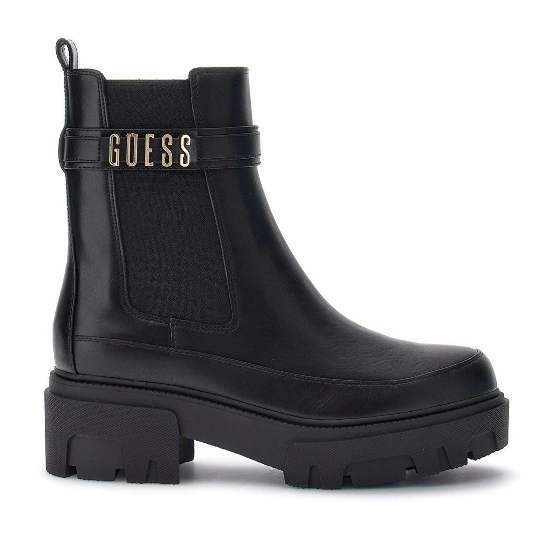 Guess Black Yelma Minimalist Synthetic Leather Ankle Boots