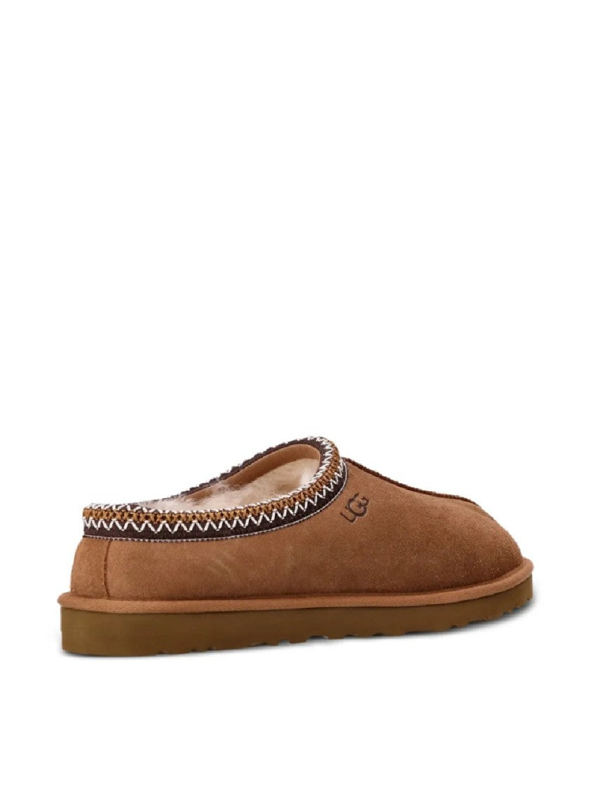 Ugg Soft Suede Slip-On Loafers With Zigzag Stitch Detail