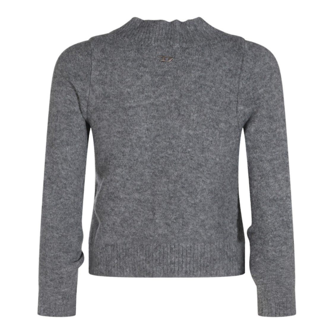 Diesel Button-Down Grey Knit Cardigan With Metallic Logo Detail