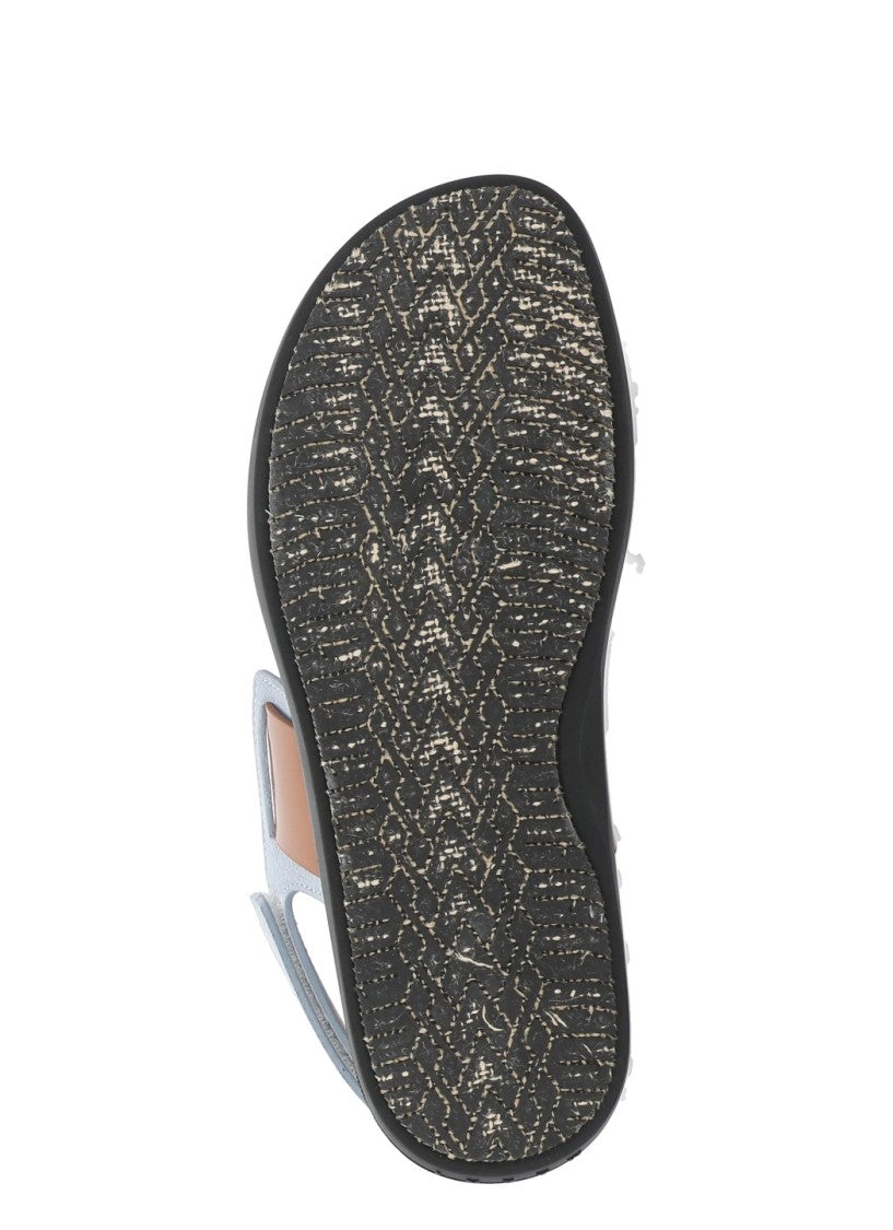 Marni Brown Leather Sandals With Contrasting Color Accents