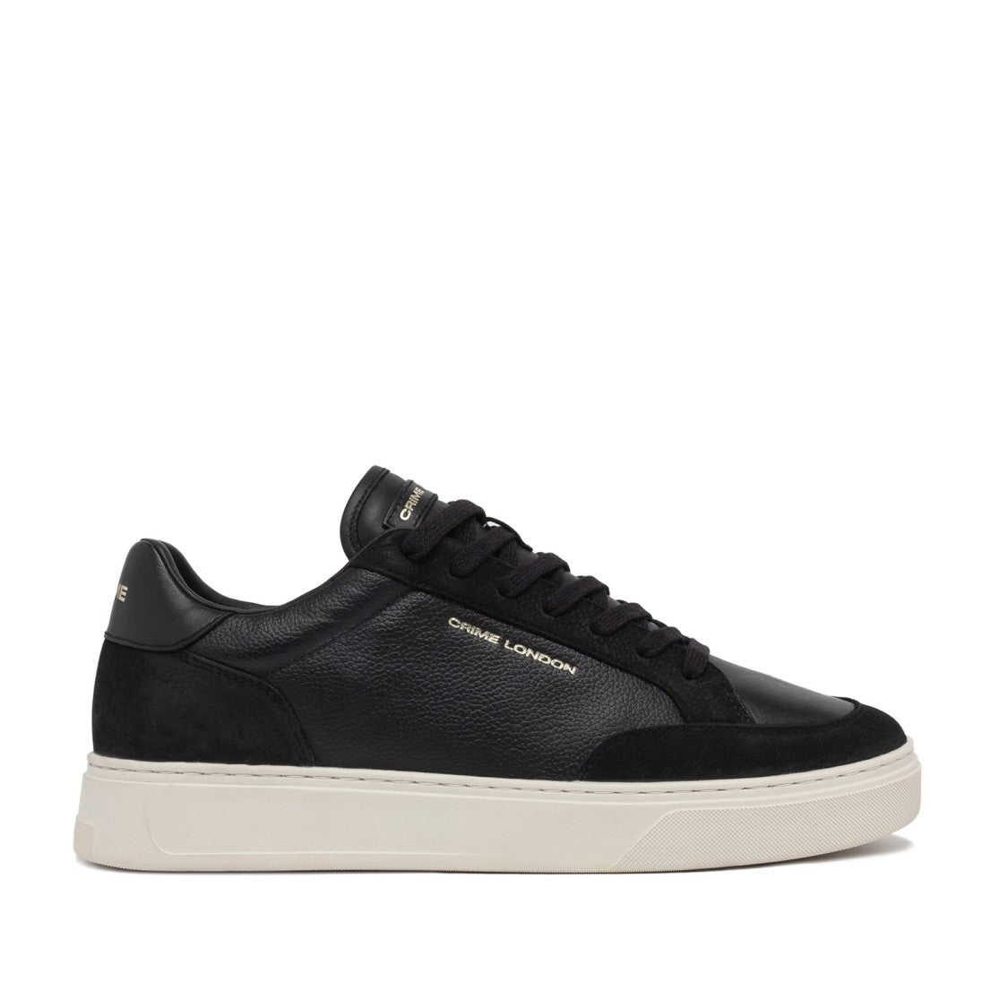 Crime London Eclipse Sneakers In Black Leather With Suede Details