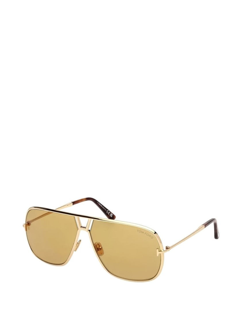 Tom Ford Rectangular Amber-Tinted Sunglasses