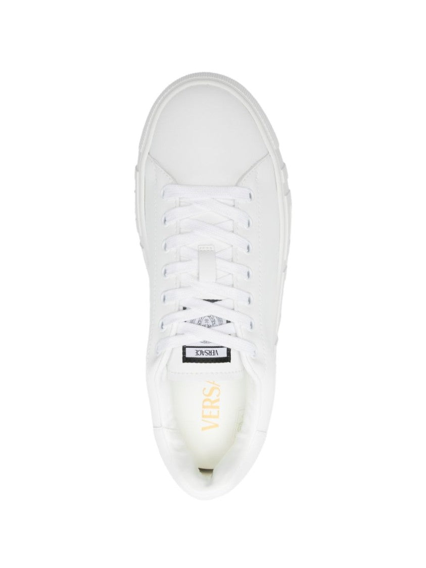 Versace White Flats With Thick Platform