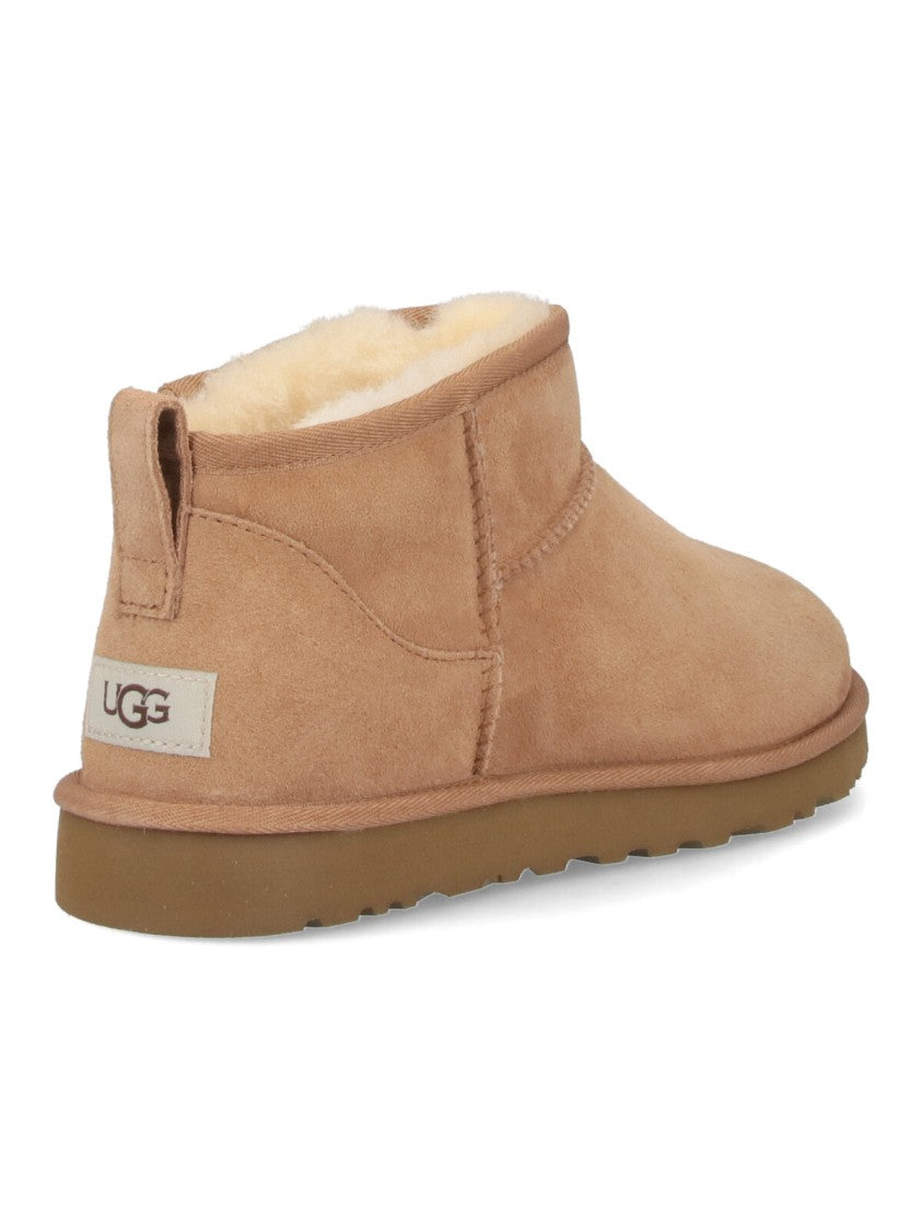 Ugg Brown Classic Ultra Mini Suede Shearling Boots