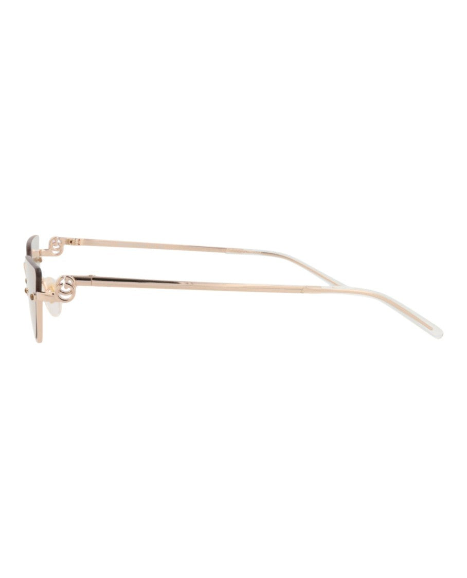 Gucci Cat Eye-Frame Metal Sunglasses With Cutout Accents