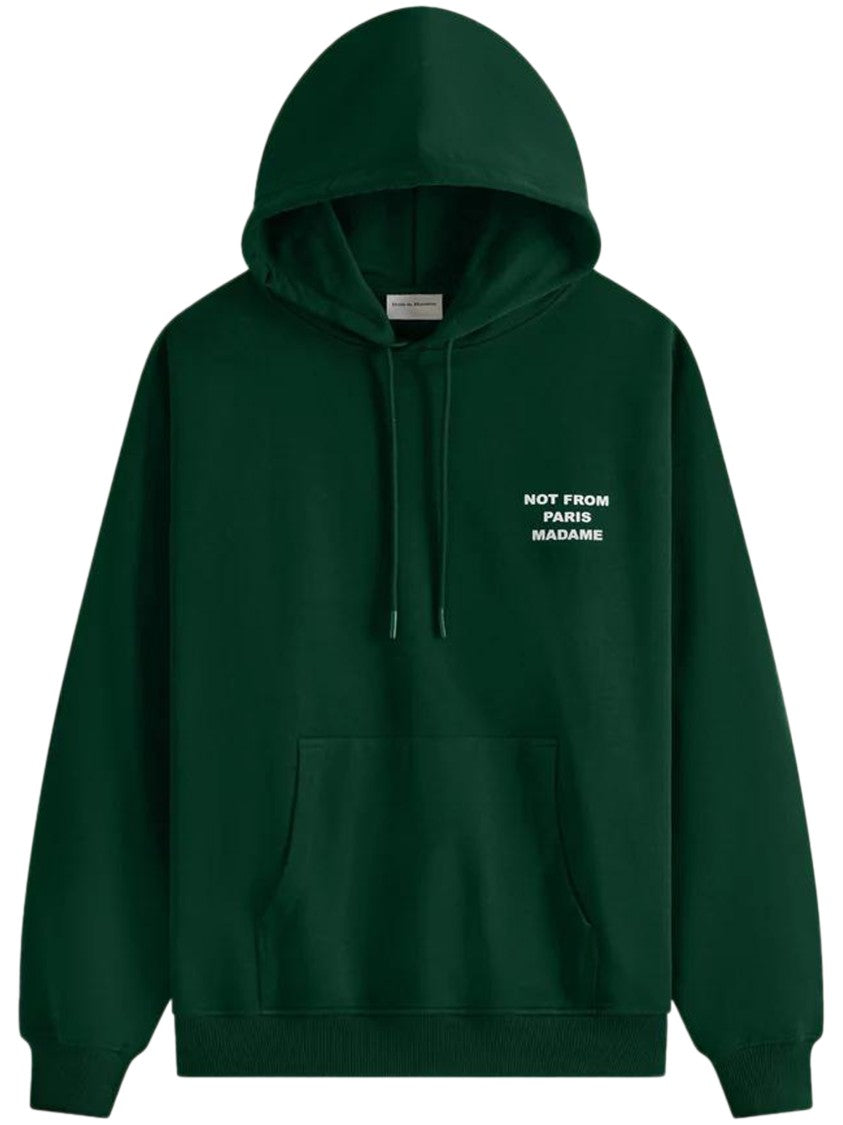 Drôle De Monsieur Bold Slogan Cotton Hoodie With Classic Fit