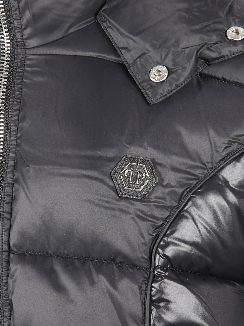 Philipp Plein Quilted Nylon Jacket With Hood