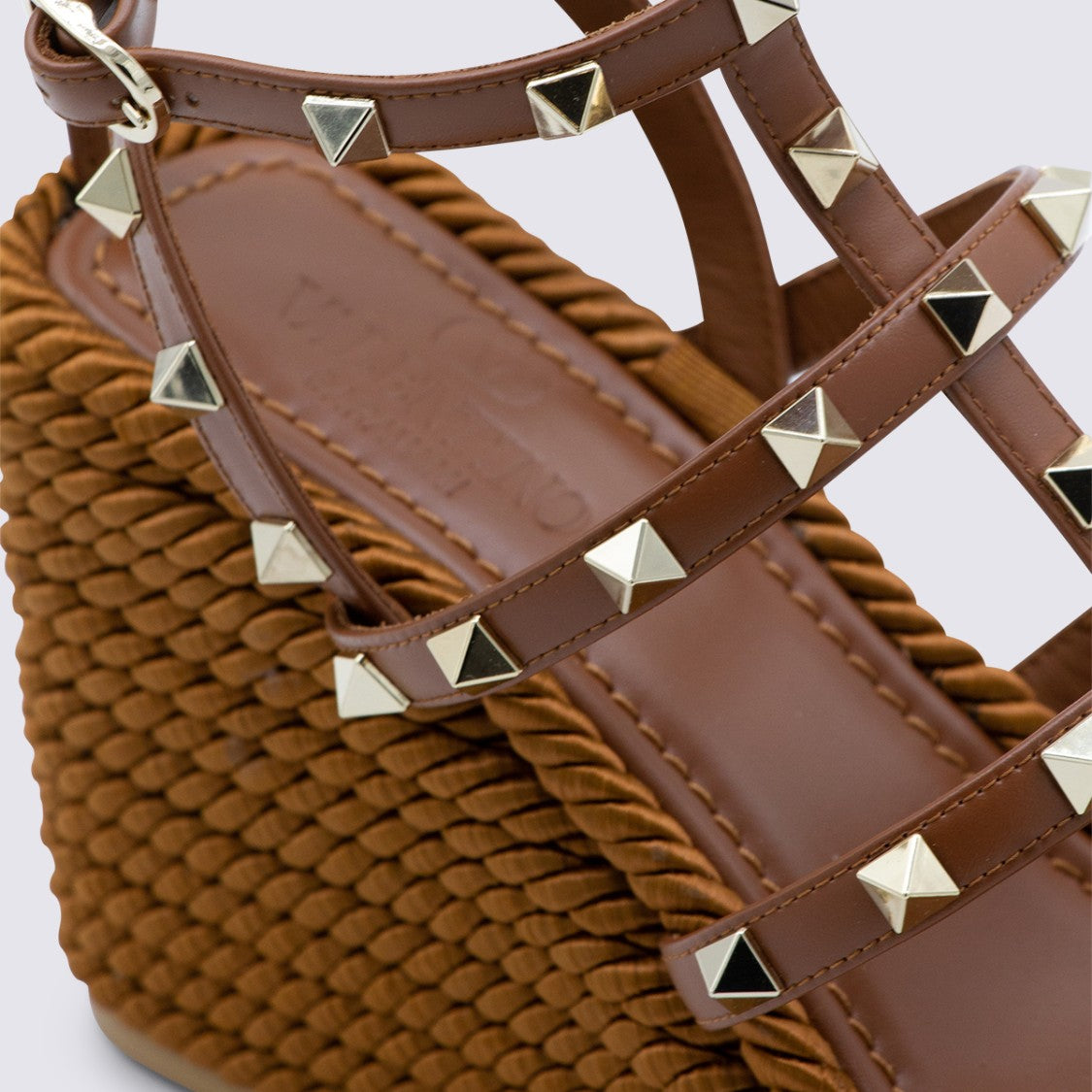 Valentino Garavani Wedge Sandals With Textured Rope Sole