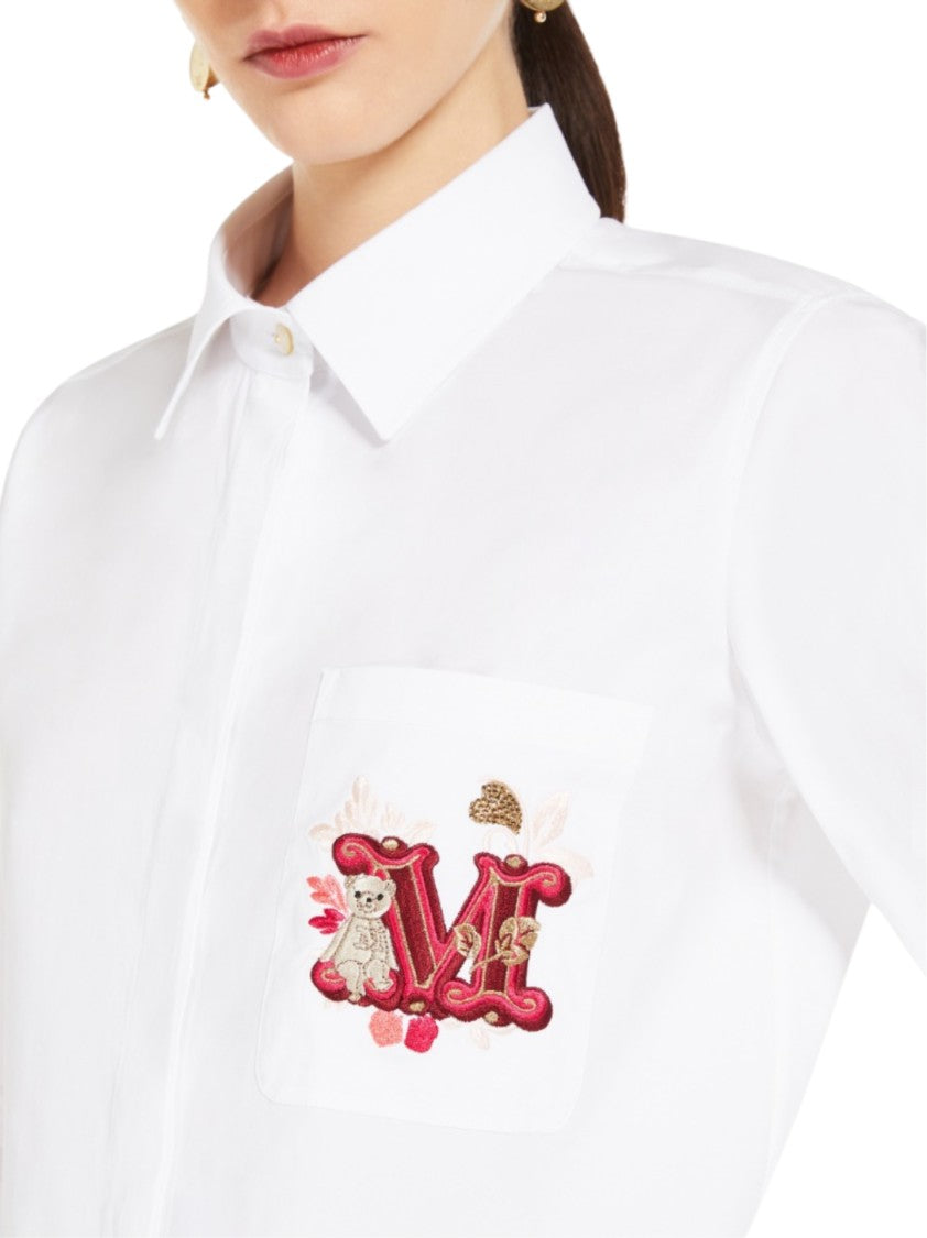 Max Mara Long Sleeve White Shirt With Classic Collar