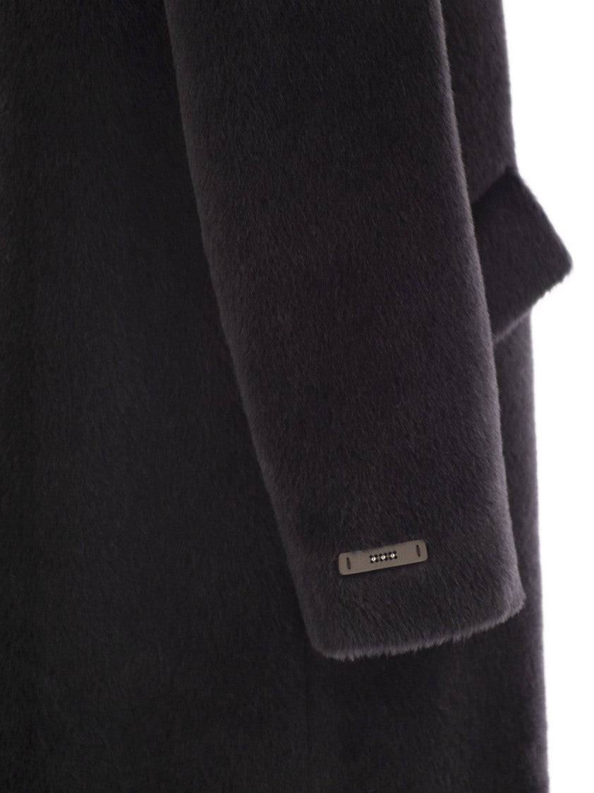 Peserico Long-Haired Coat In Alpaca And Wool