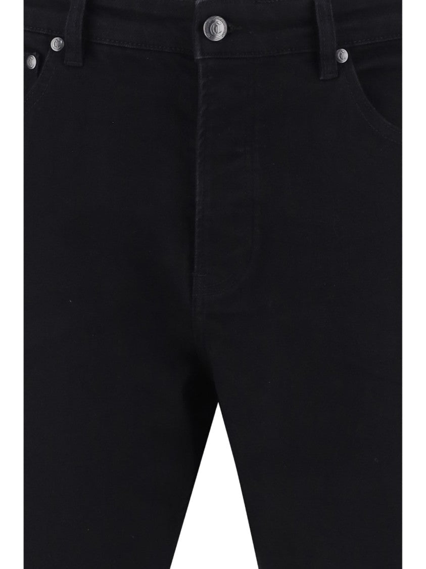 Just Cavalli Slightly Flared Black Casual Pants With Five-Pocket Design