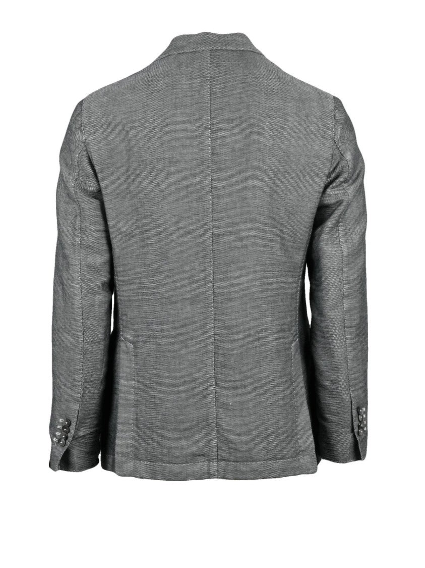 L.B.M. 1911 Grey Linen Cotton Rounded Jacket