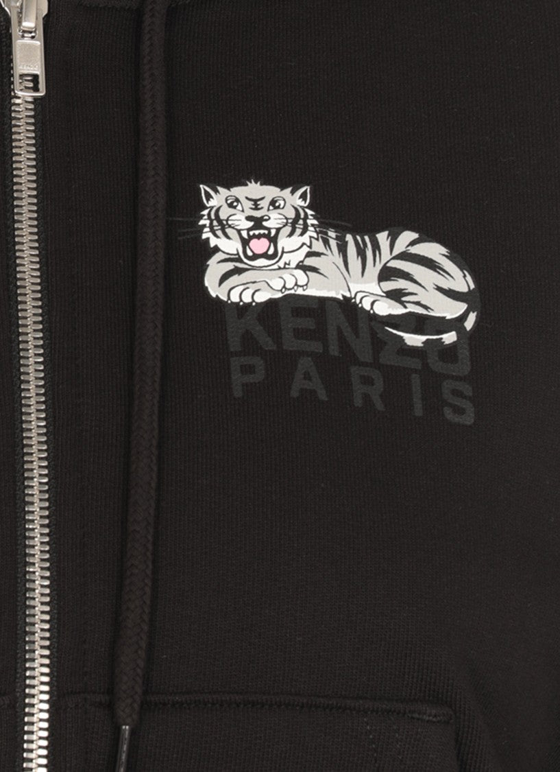Kenzo Black Happy Tiger Hoodie