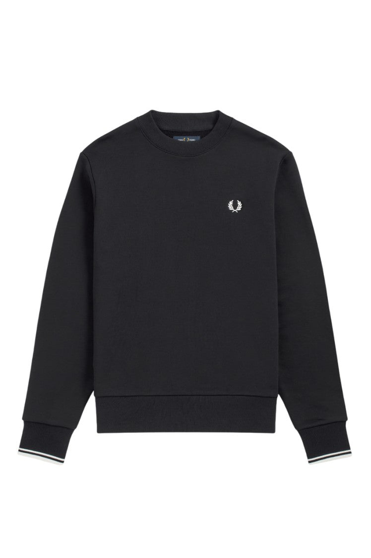 Fred Perry Regular Fit Black Cotton-Blend Fred Perry Sweatshirt