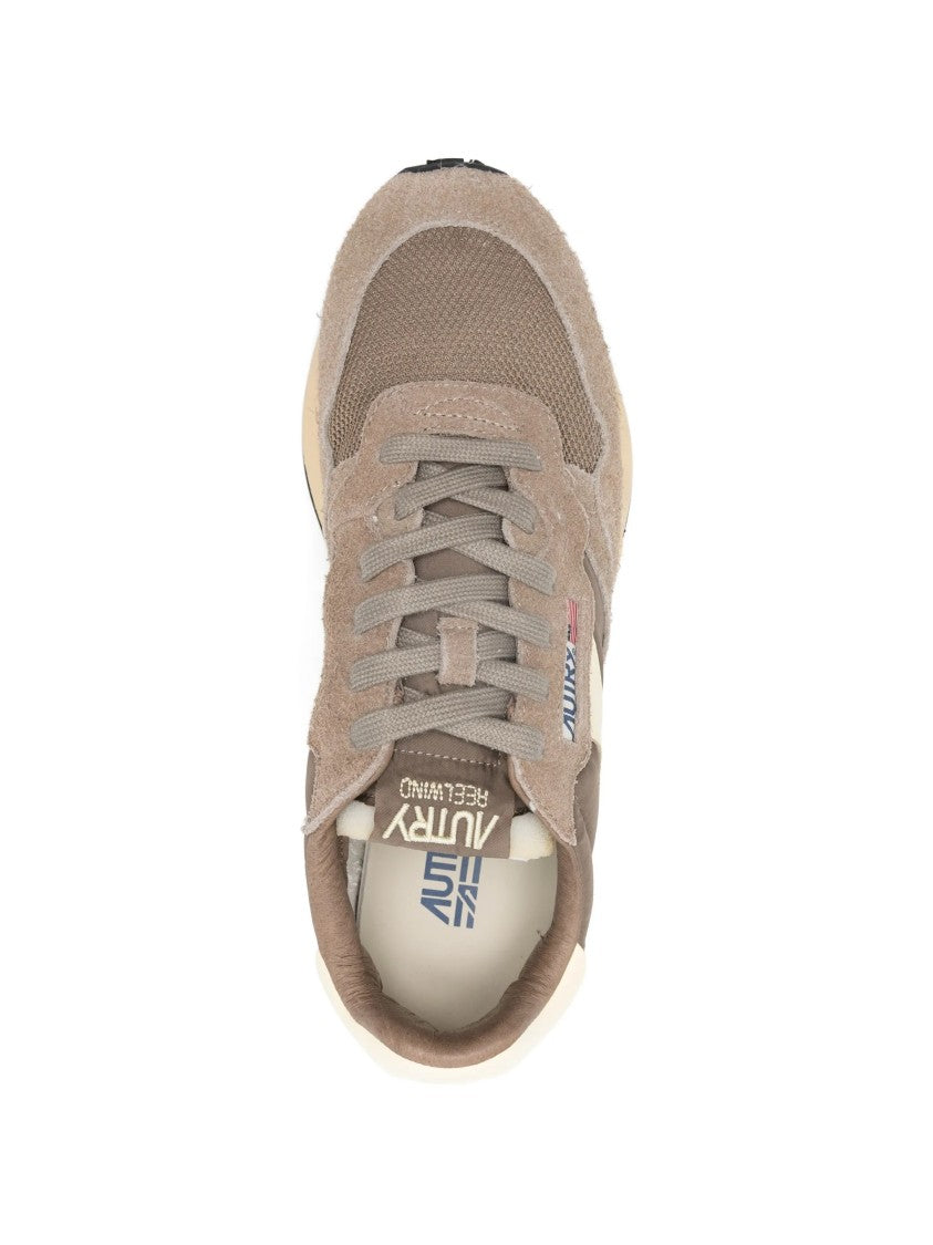 Autry Beige Reelwind Low Suede Mesh Sneakers