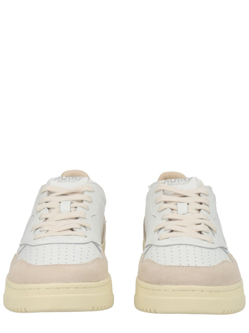 Autry Neutrals Medalist Low Suede Overlays Sneakers