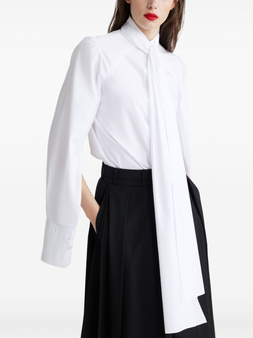 Patou White Organic Cotton Bow Shirt