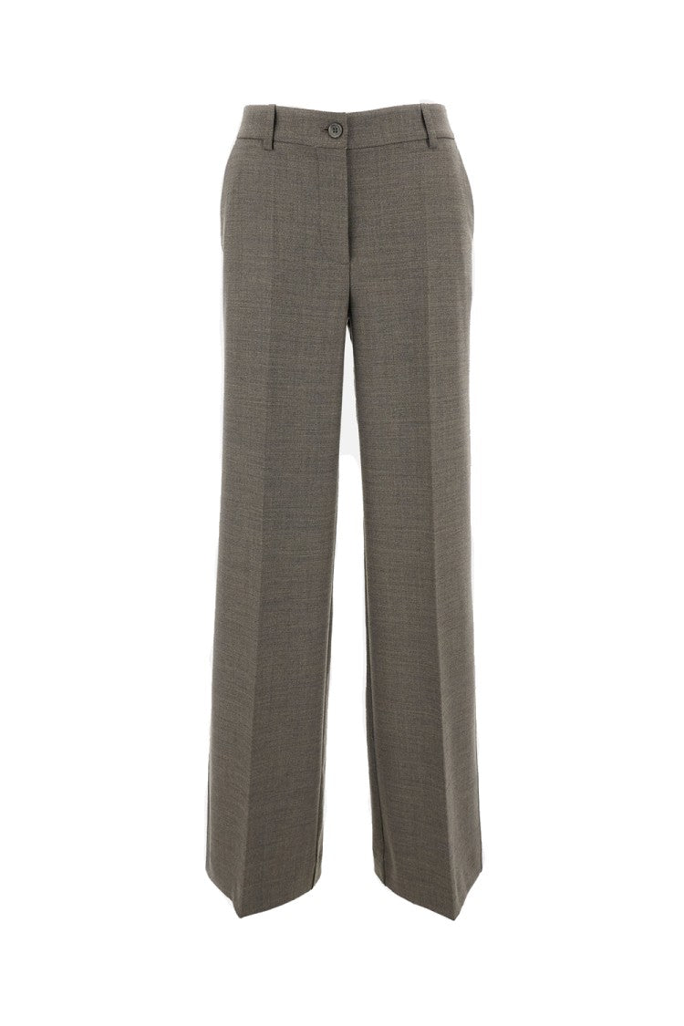 Parosh Tailored Brown Trousers With Straight Legs And Mid-Rise Waist