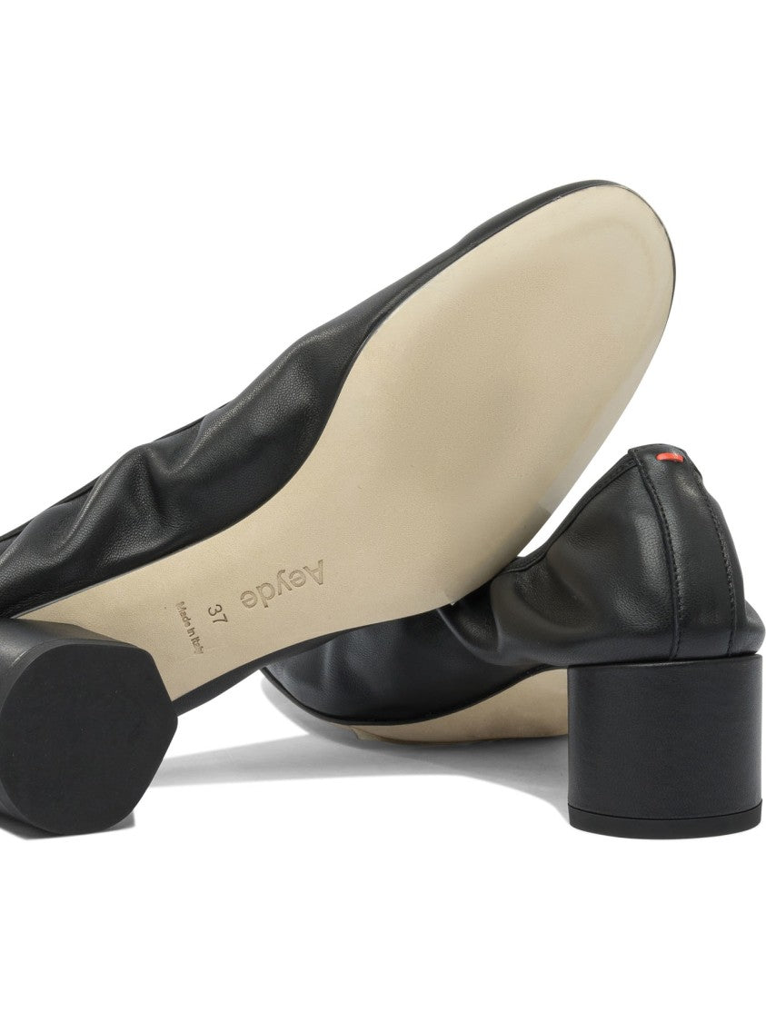 Aeydē Pointed Toe Heeled Pumps With Ruched Upper