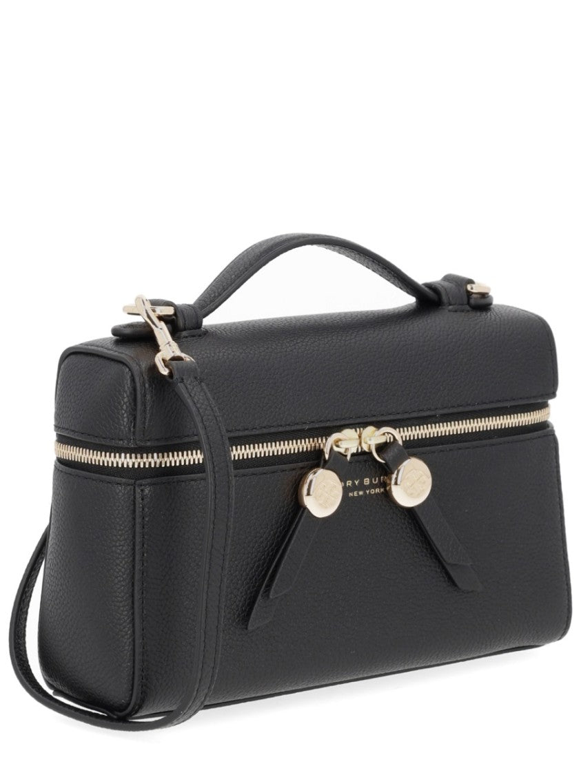 Tory Burch Neutrals Romy Pebbled Textured Leather Shoulder Bag