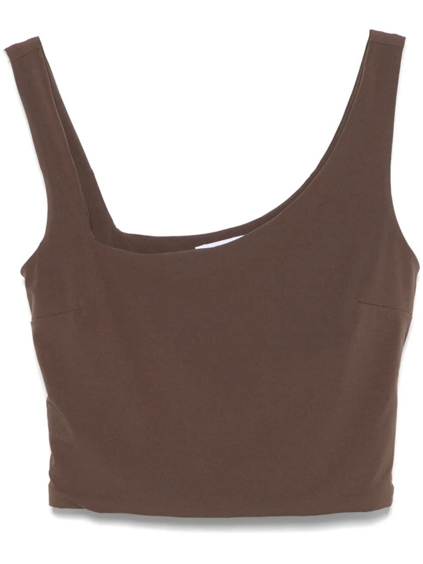 Patrizia Pepe Cropped Top With Wide Neckline