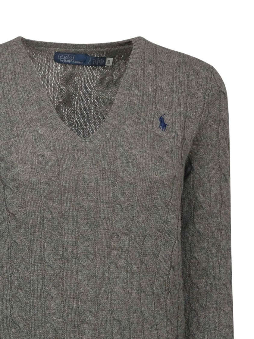 Polo Ralph Lauren Cable-Knit Wool And Cashmere Sweater With V-Neckline