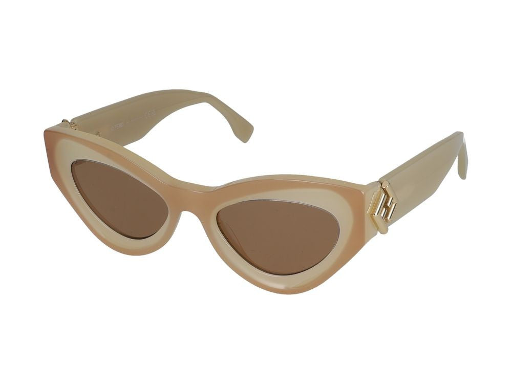 Maison Fendi Gold Cat-Eye Metal Sunglasses