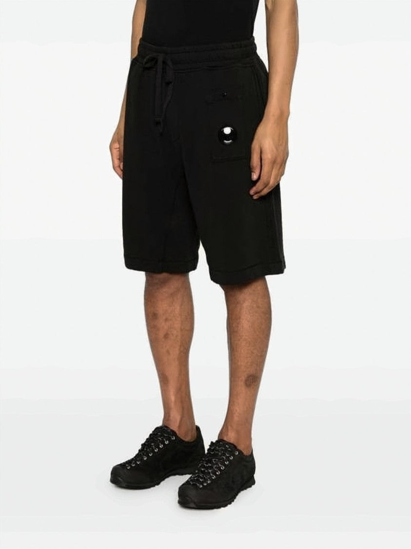 C.P. Company Relaxed Fit Olive Shorts With Button Closure And Flap Pocket