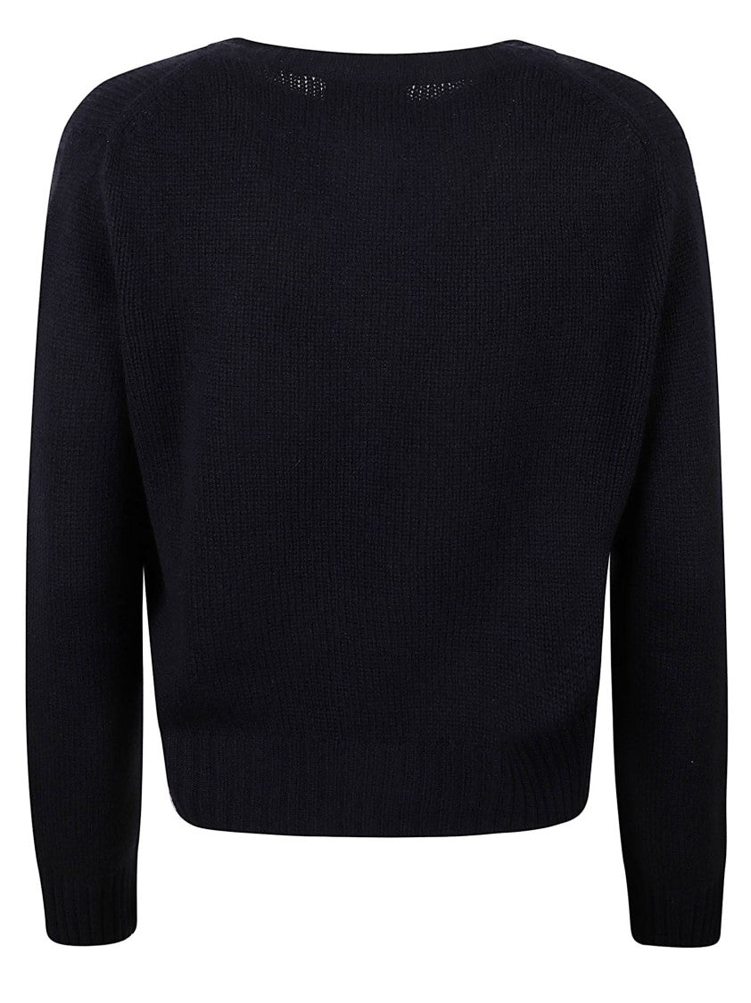 Be You Cropped Knit Sweater With Round Neckline And Ribbed Details