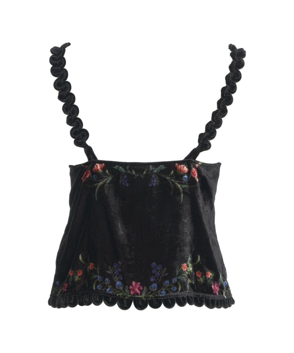 Farm Rio Floral Velvet Top
