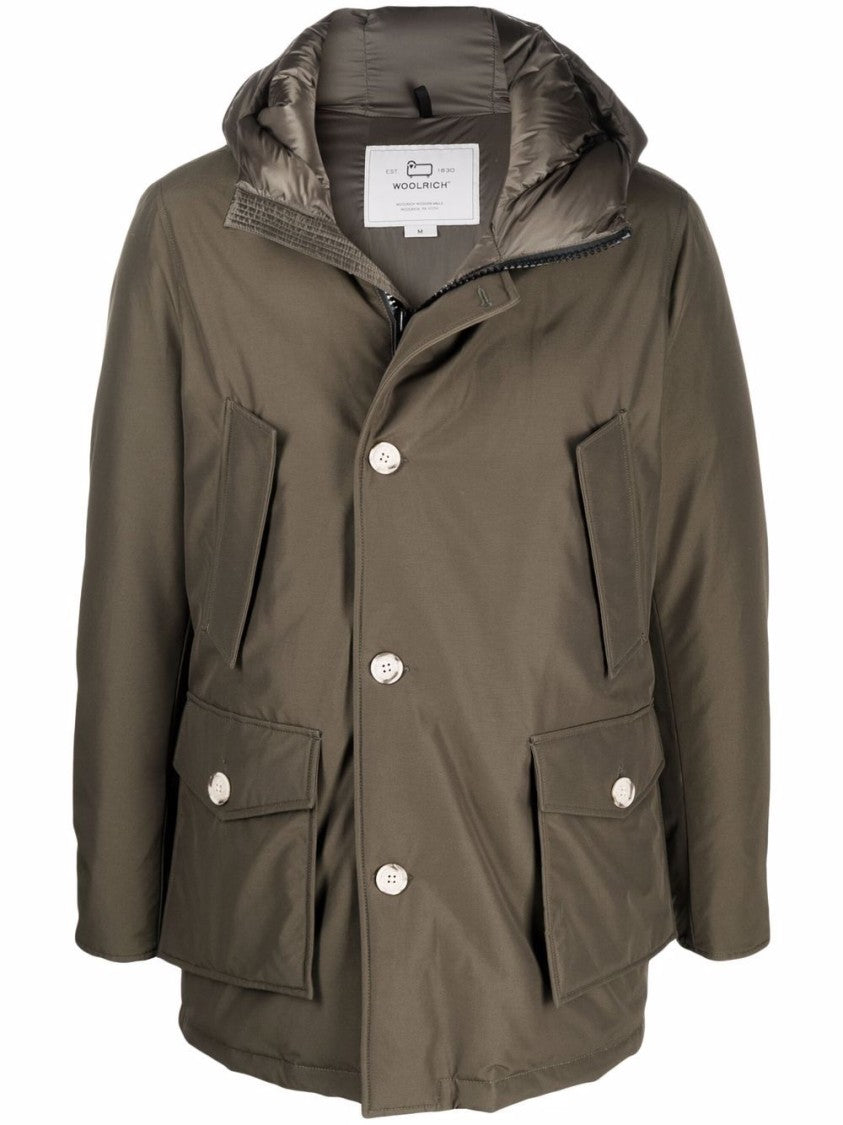 Woolrich Deep Green Cotton-Blend Padded Parka