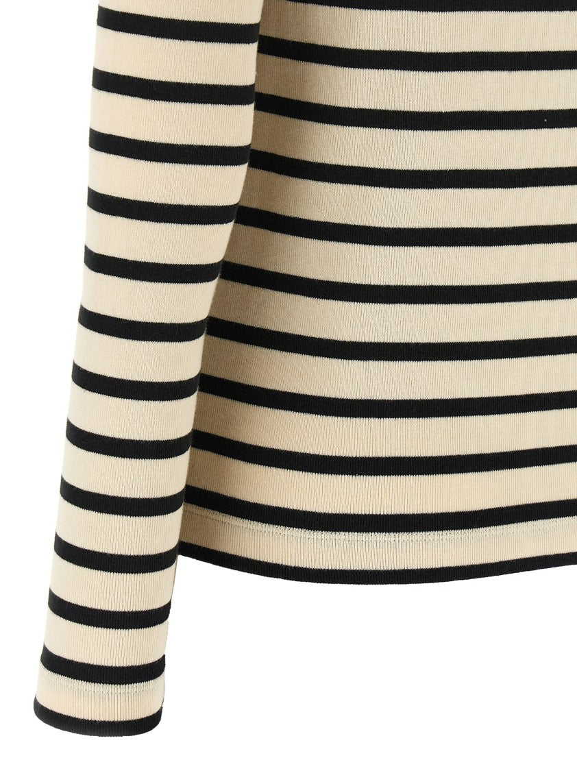Jil Sander Striped Cotton Knitwear With Logo Detail