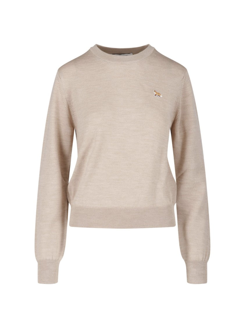 Maison Kitsuné Beige Baby Fox Merino Wool Sweater