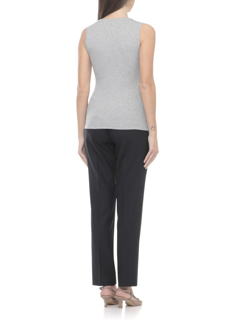 Panicale Grey Bright Point Cotton Tank Top