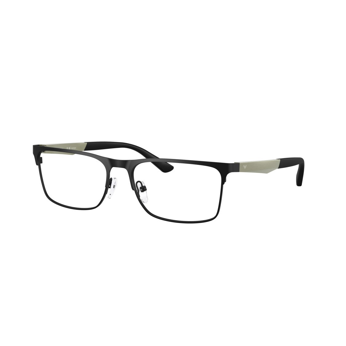 Emporio Armani 0Ea1183 Rectangular Matte Black Eyeglasses With Olive Green Accents